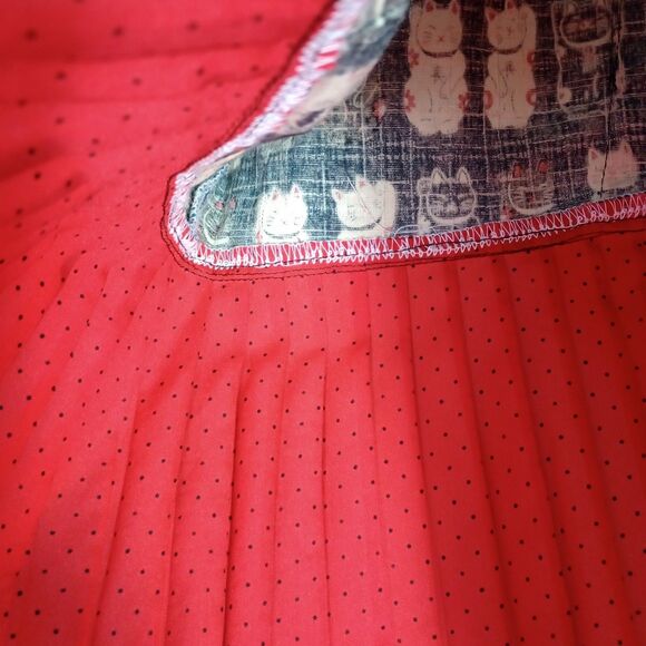 Retro Pin Up Style Dress Asian Cats Polka Dot Top Shirt Layering Unique Funky - Picture 8 of 11